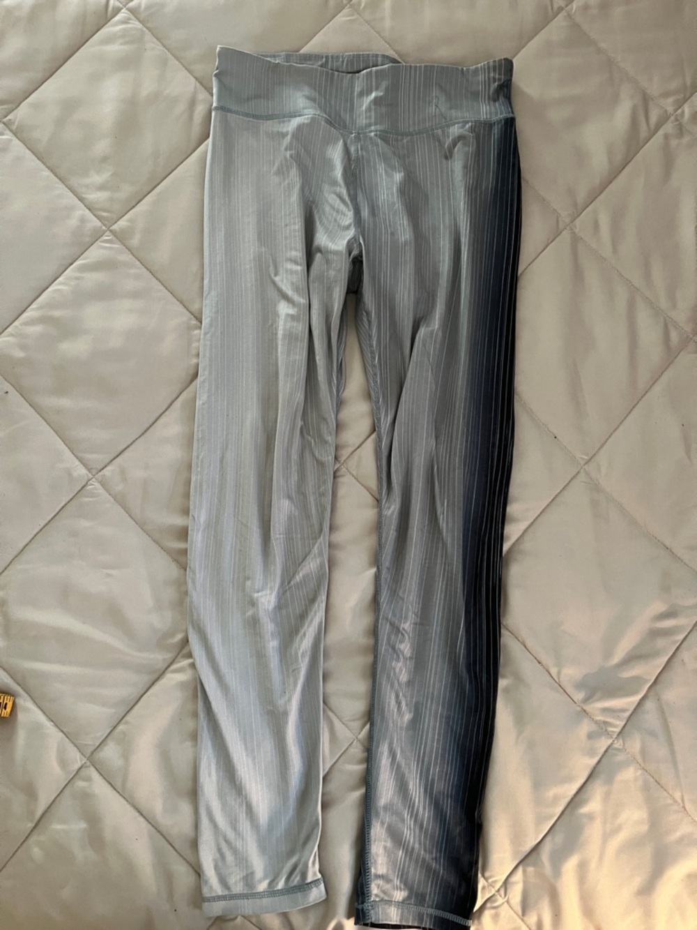 Gray Two-Tone Pinstripe Leggings